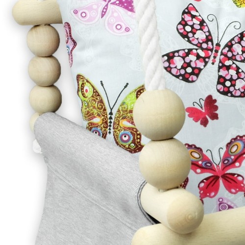 Kizia Mizia huśtawka dla dziecka do domu ogrodu wodoodporna szara motylki 2.jpg